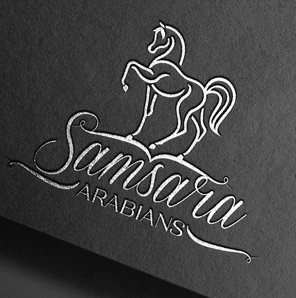 Bronze-foiled logo for Brady Farm featuring a crowned horse silhouette and laurel wreath on textured paper.